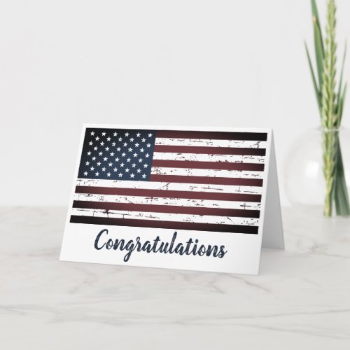 Military Patriotic American Flag Congratulations