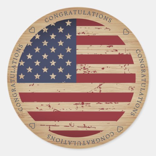 Military Patriotic American Flag Congratulations