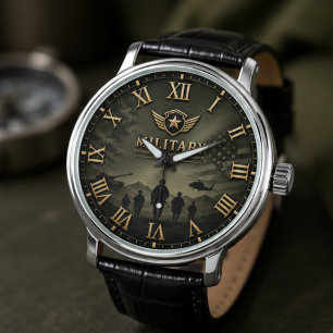 Military Patriotic Army Decor Veteran Gift Watch