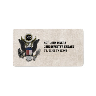 Military Patriotic Eagle Logo Seal Label