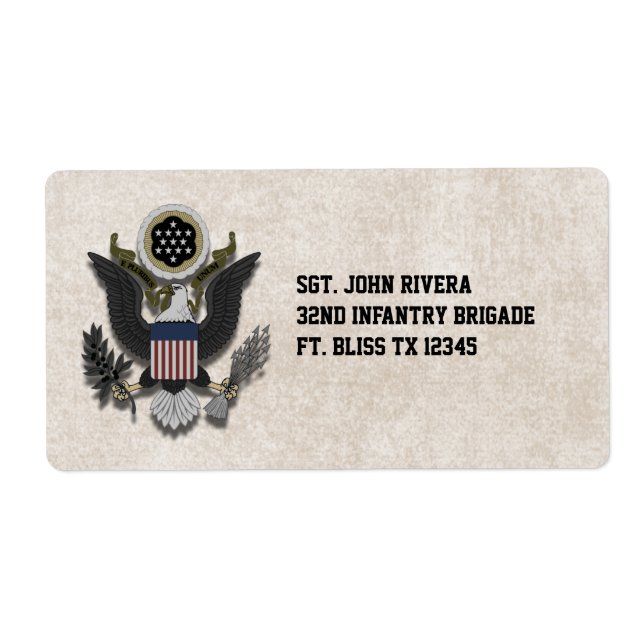 Military Patriotic Eagle Logo Seal Label (Front)
