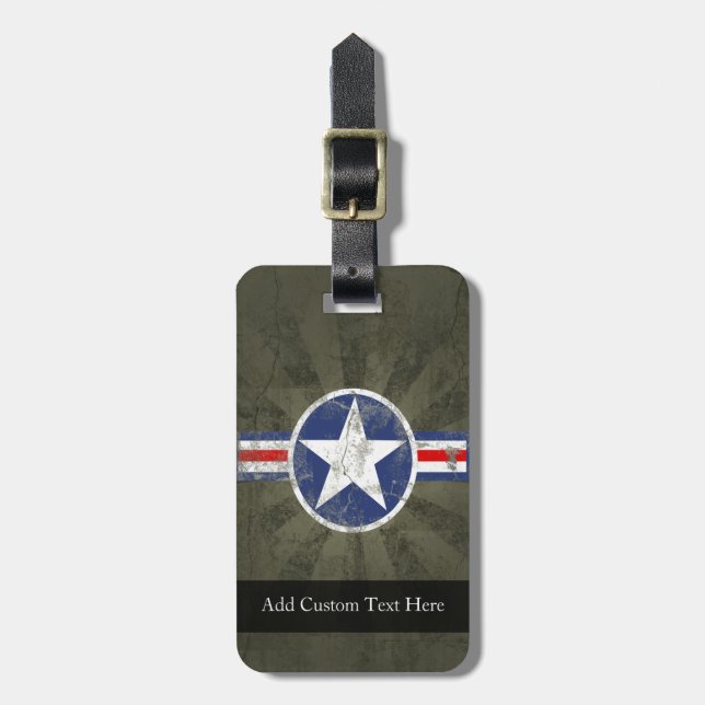 Military Patriotic Vintage Star Luggage Tag (Front Vertical)