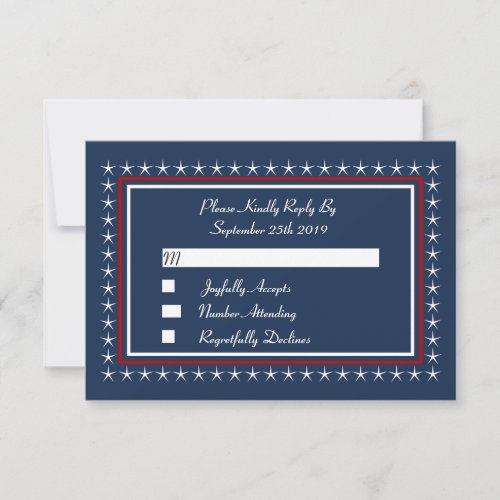 Military Patriotic Wedding RSVP Cards