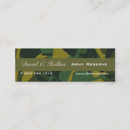 Tiny Camouflage Print Business Card Template