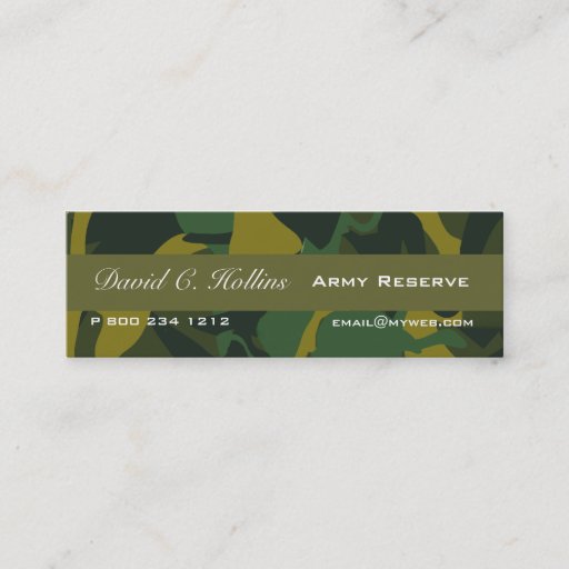 Customizable Tiny Camouflage Print Business Card Template