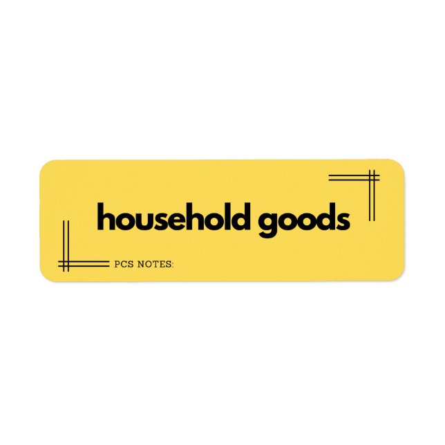 Military PCS Move Labels - Household Goods (Front)
