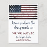 Military PCS Move We've Moved Army American Flag  Announcement Postcard