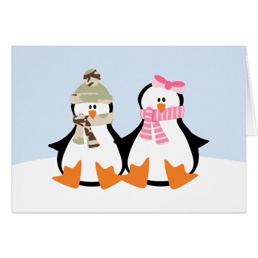Military Penguin Couple Cards (Front Horizontal)