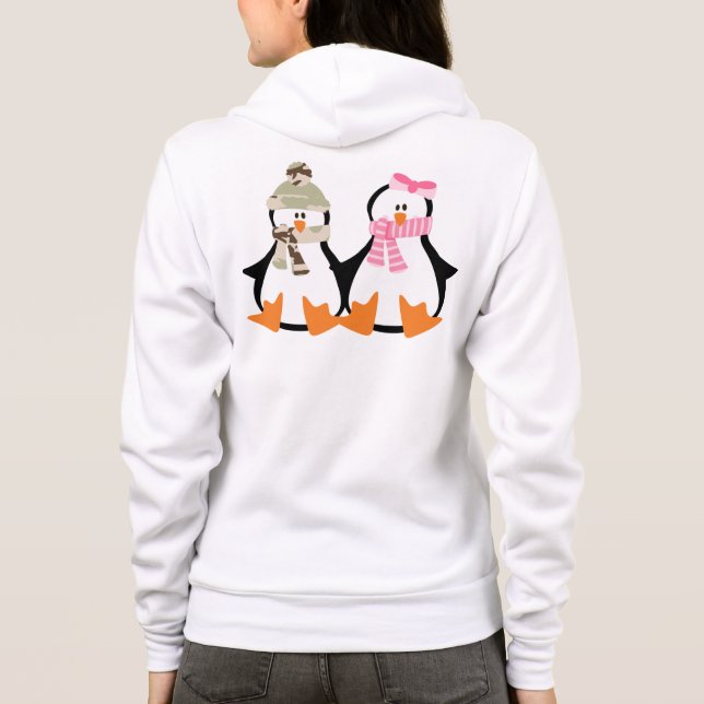 Military Penguin Couple Hoodie (Back)