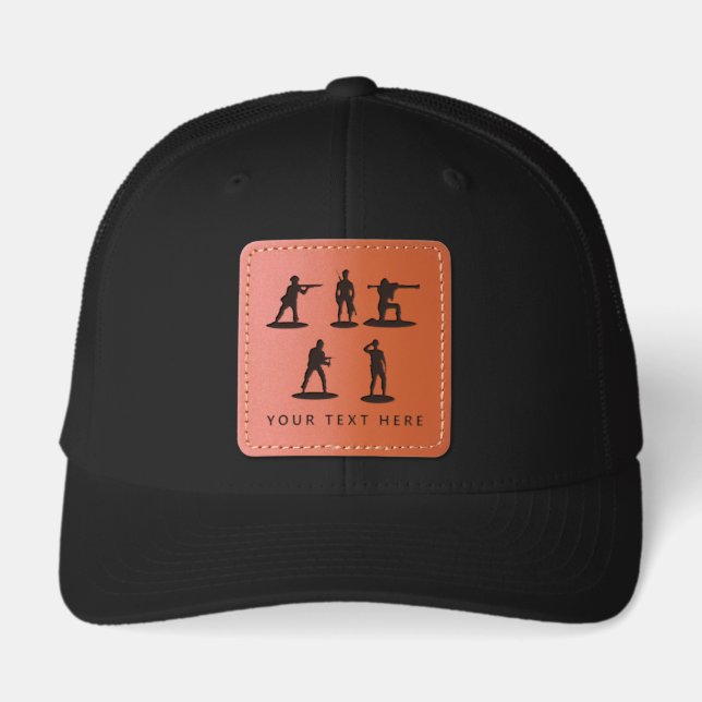  Military People Leather Patch Hat (Front)