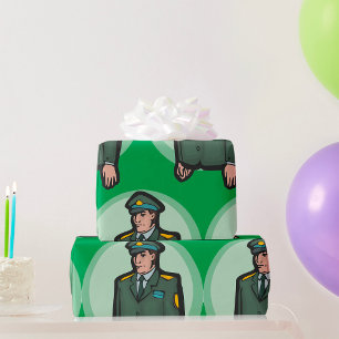Military Person Wrapping Paper