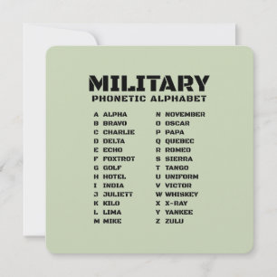 Military Phonetic Alphabet Alpha Zulu Invitation