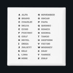 Military Phonetic Alphabet Magnet<br><div class="desc">Military Phonetic Alphabet</div>