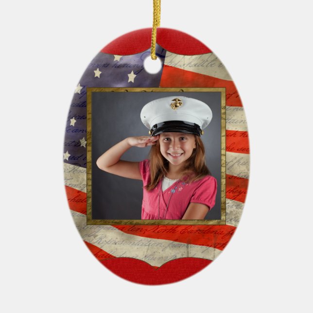 Military Photo Ceramic Ornament (Front)