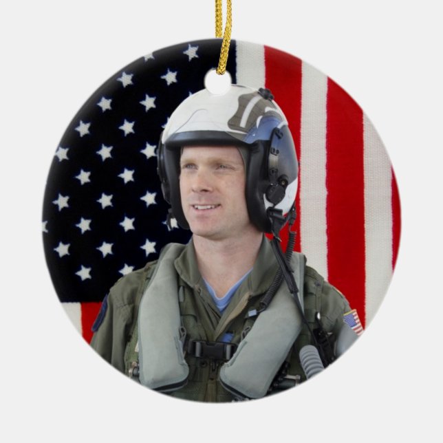 Military Photo Ceramic Ornament (Front)