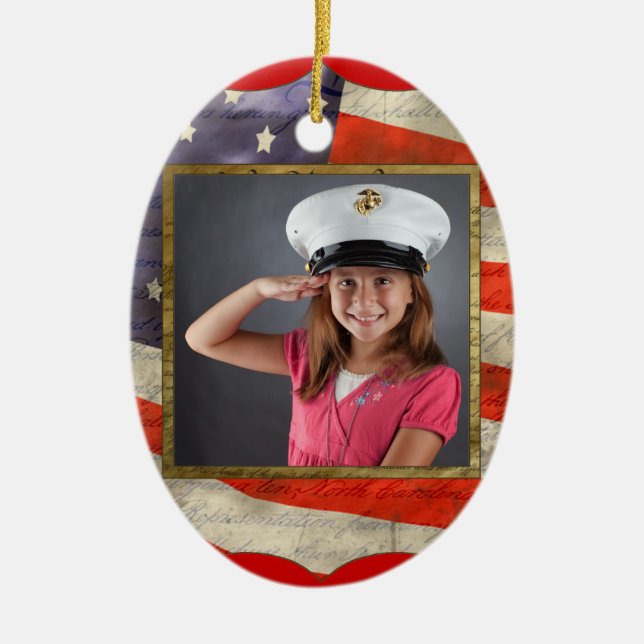Military Photo Ceramic Ornament (Front)