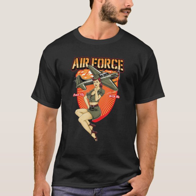 Military pin up girl T Shirt (Front)