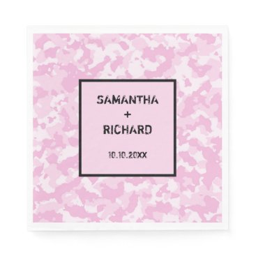 Military Pink Camo Wedding Napkin Military Pink Camo Wedding Napkin