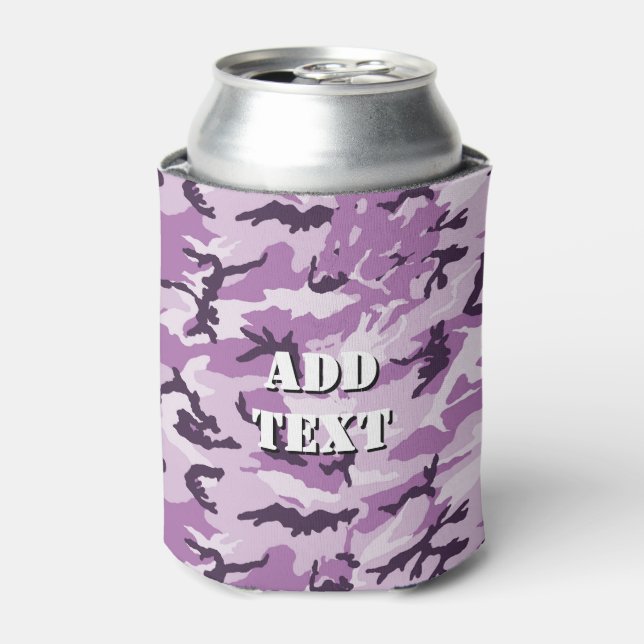 Military Pink Camouflage Pattern Can Cooler (Can Front)