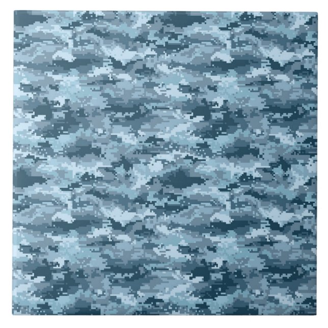 military pixelated camouflage pattern ceramic tile (Front)
