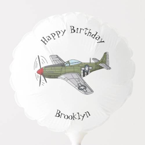 Military plane cartoon illustration balloon