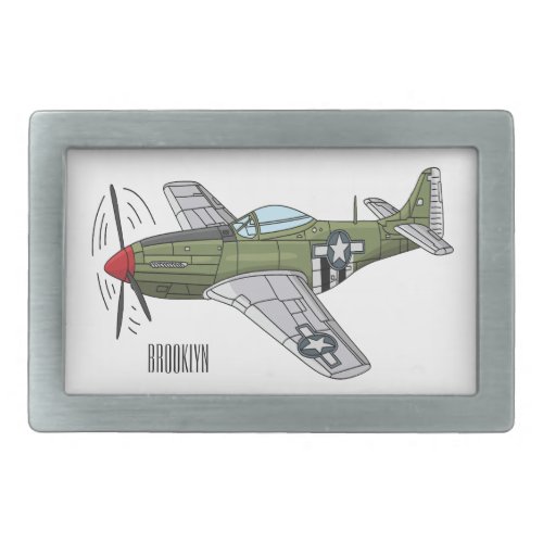 Military plane cartoon illustration belt buckle