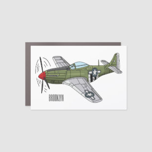 Military plane cartoon illustration car magnet