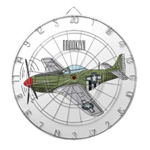 Military plane cartoon illustration dart board