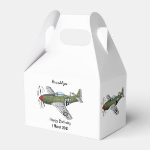 Military plane cartoon illustration favor boxes