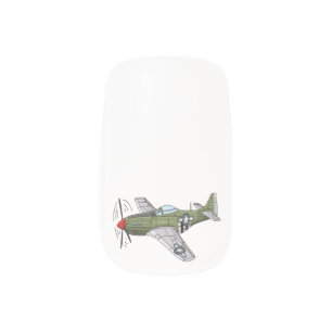 Military plane cartoon illustration minx nail art