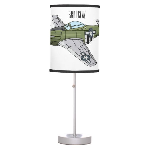 Military plane cartoon illustration table lamp