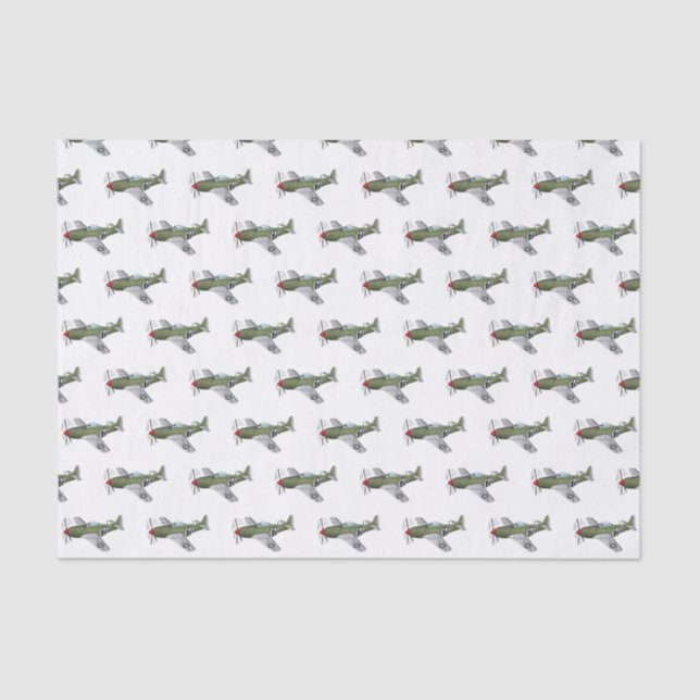 Military plane cartoon illustration tissue paper (Front)