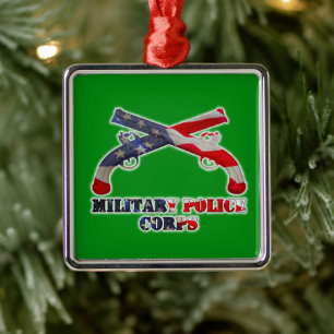 Military Police Corps Christmas Metal Ornament