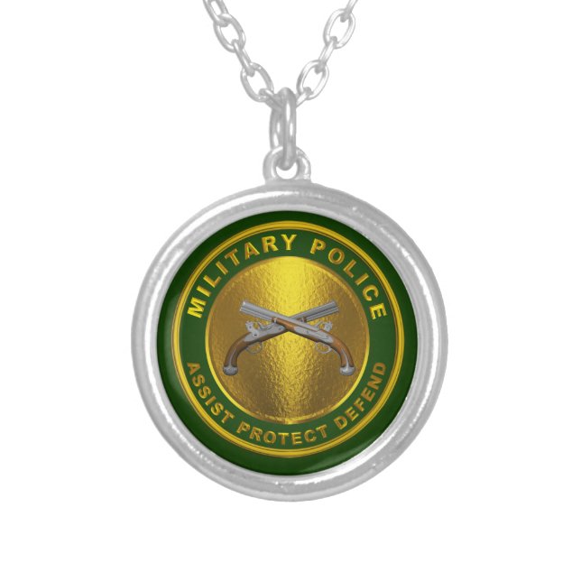 Military Police MP Silver Plated Necklace (Front)