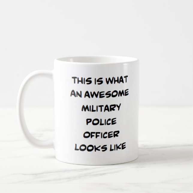military police officer, awesome coffee mug (Left)