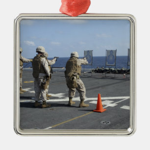 Military policemen train with the Berretta M9 Metal Ornament