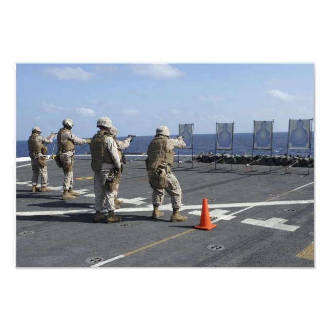 Military policemen train with the Berretta M9 Photo Print (Front)