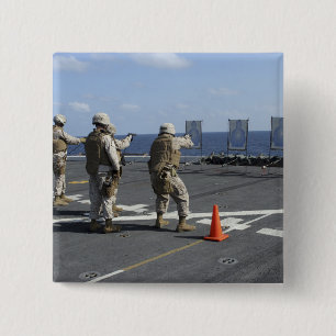 Military policemen train with the Berretta M9 Pinback Button