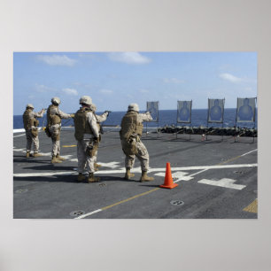 Military policemen train with the Berretta M9 Poster