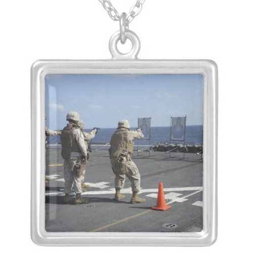 Military policemen train with the Berretta M9 Silver Plated Necklace