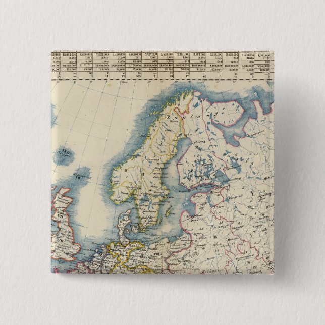 Military Political Map of Europe Button (Front)