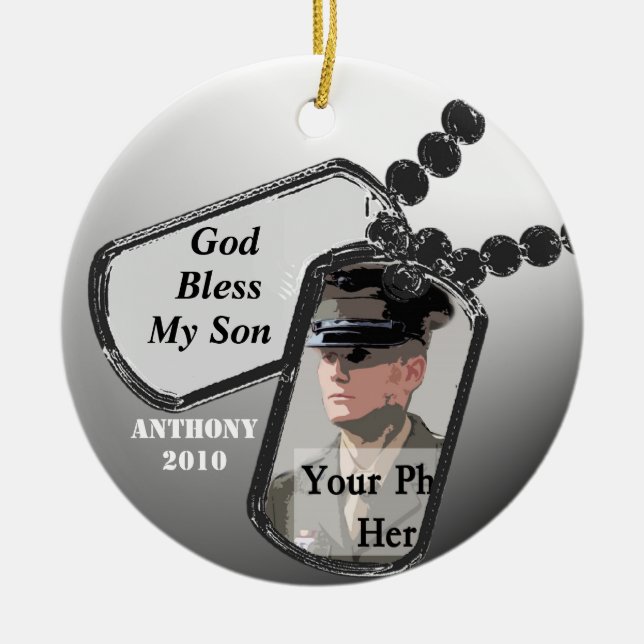 Military Prayer Ceramic Ornament (Front)