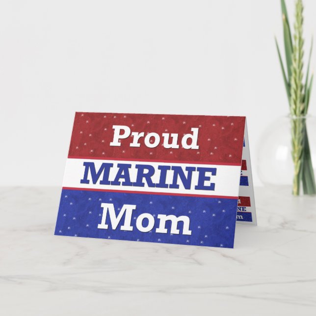 Military - Proud Marine Mom - Thinking of You Card (Front)