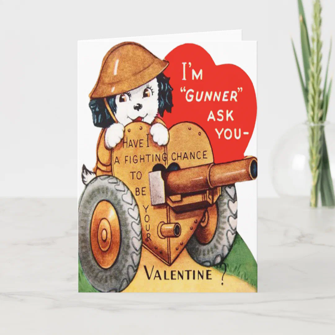 Military Pup Valentine Card (Front)