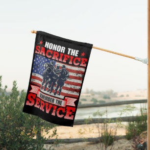 Military remembrance  house flag