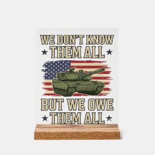 Military Remembrance Tank Patriotic Shirt Design_1 Acrylic Sign
