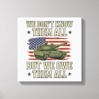 Military Remembrance Tank Patriotic Shirt Design_1 Canvas Print
