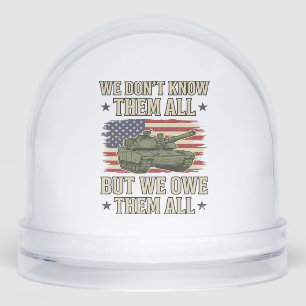 Military Remembrance Tank Patriotic Shirt Design_1 Snow Globe