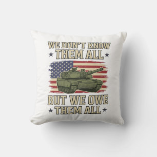 Military Remembrance Tank Patriotic Shirt Design_1 Throw Pillow