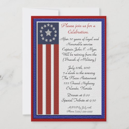 Military Retirement all branches Invitation